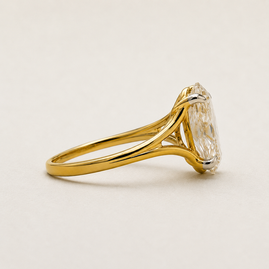 Split Shank Oval Diamond Solitaire Ring