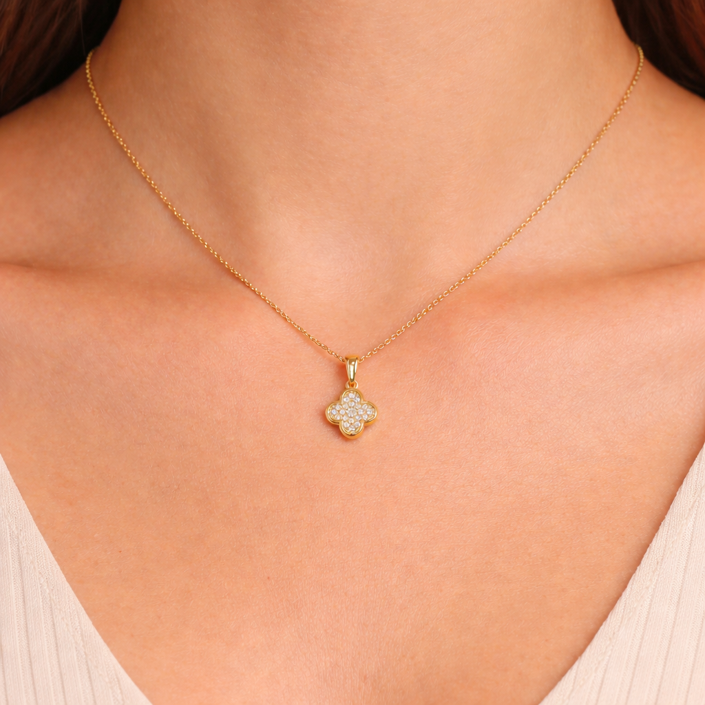 Diamond Clover Pendant Necklace