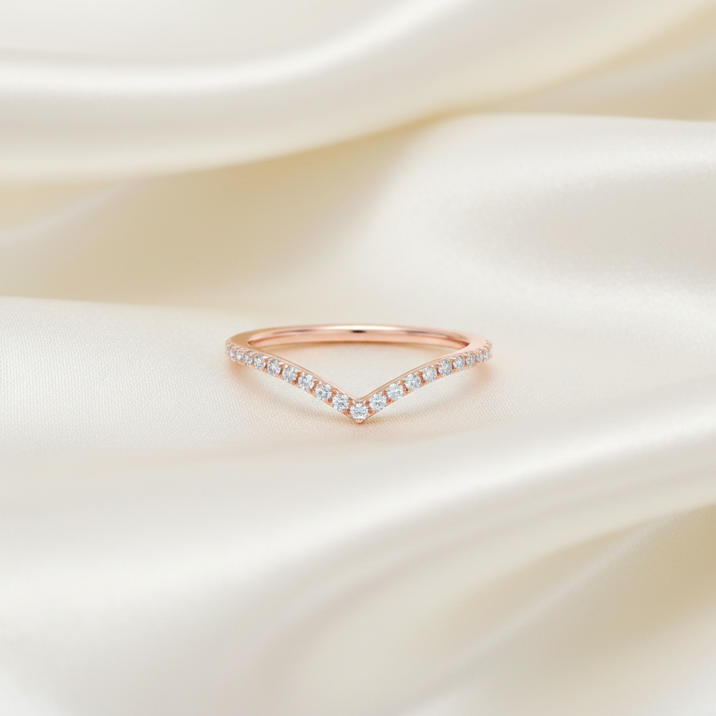 Chevron Ring – Rose Gold Silk