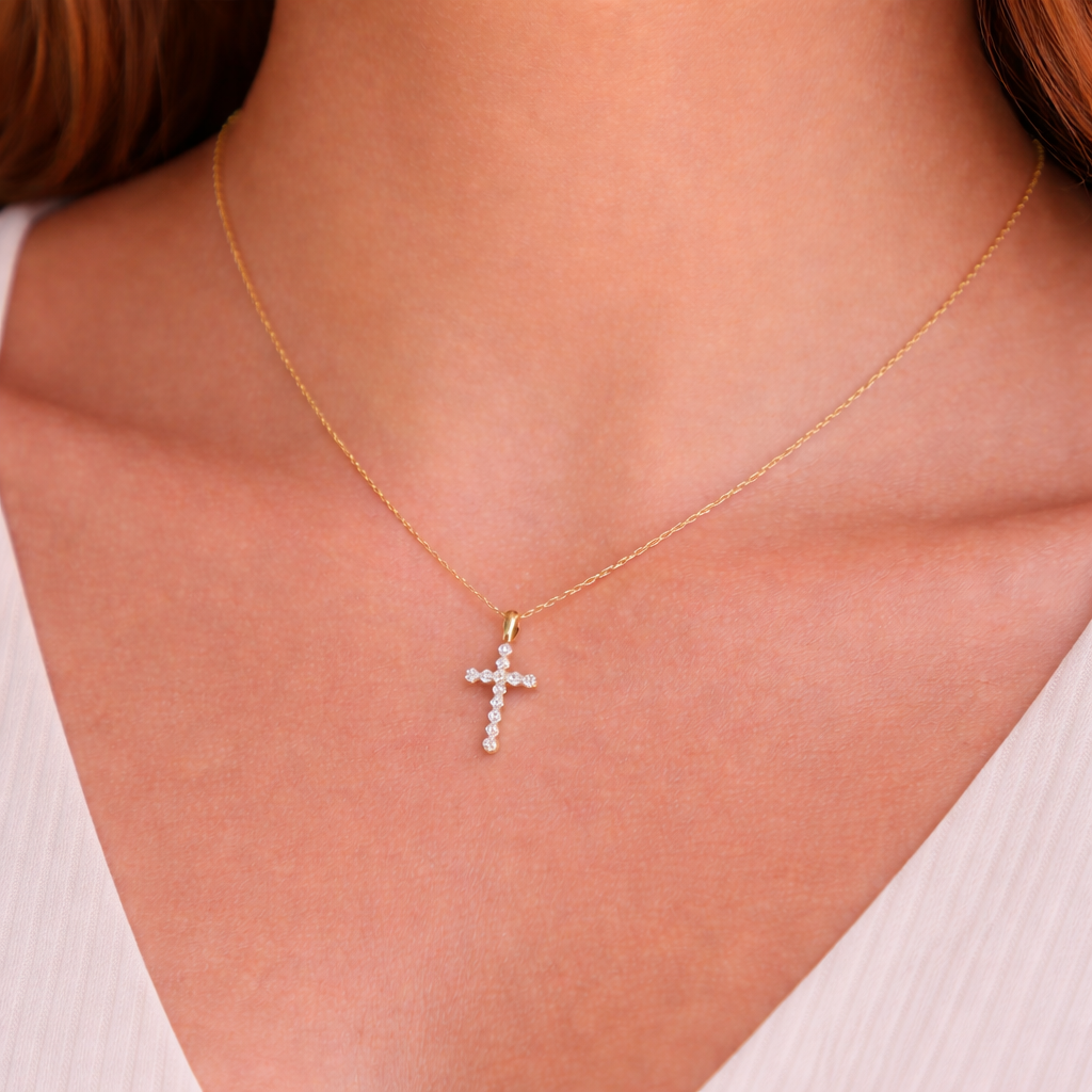 Diamond Cross Pendant Necklace