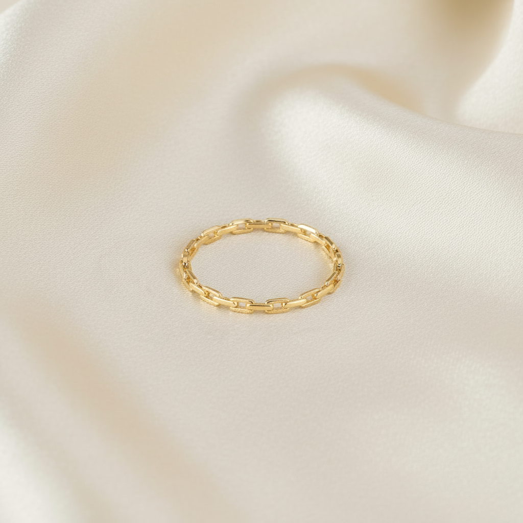 Anchor Chain Link Ring - Ivory Silk