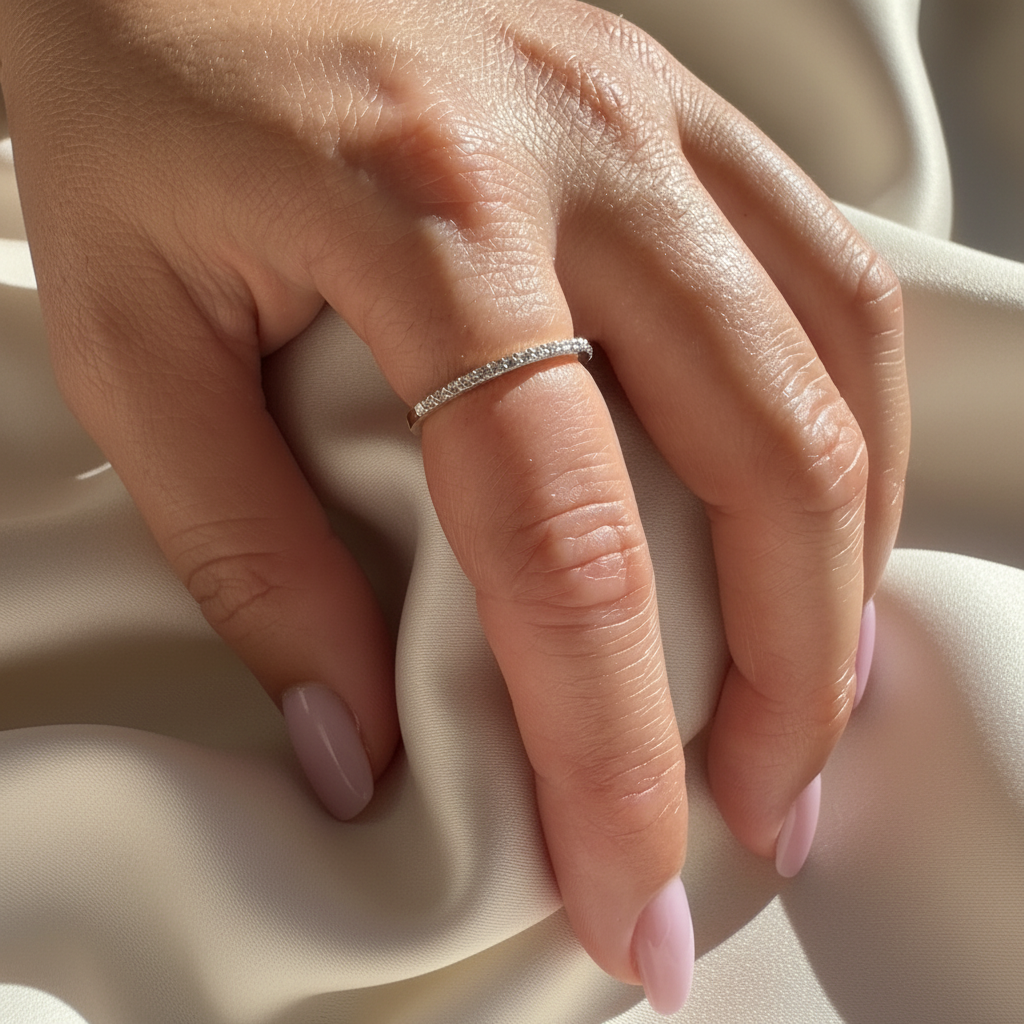 Diamond Eternity Ring Ivory Silk 1:1
