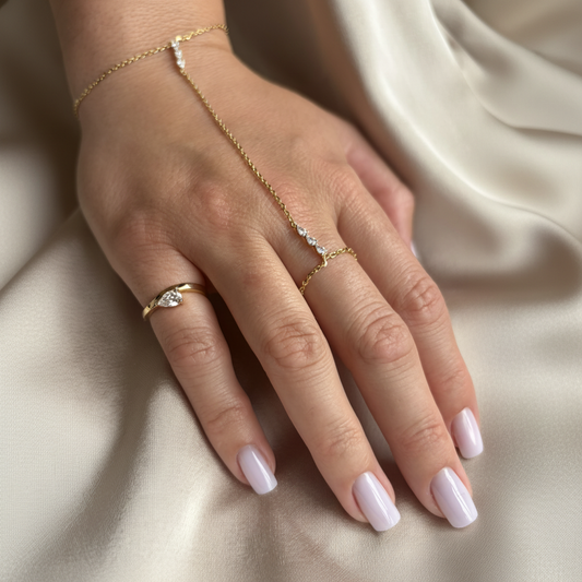 Hand Chain Bracelet Ivory Silk 1:1