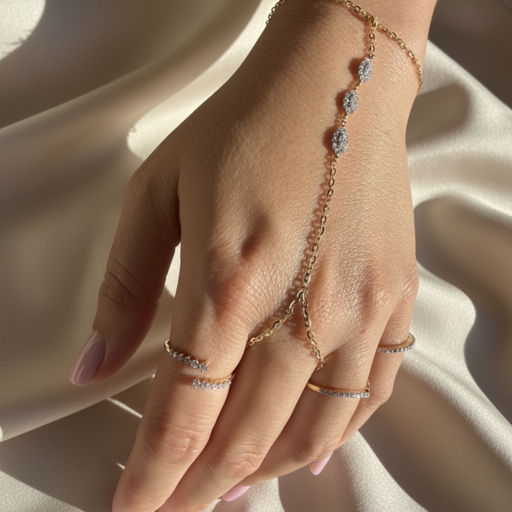 Hand Chain Bracelet Ivory Silk 1:1