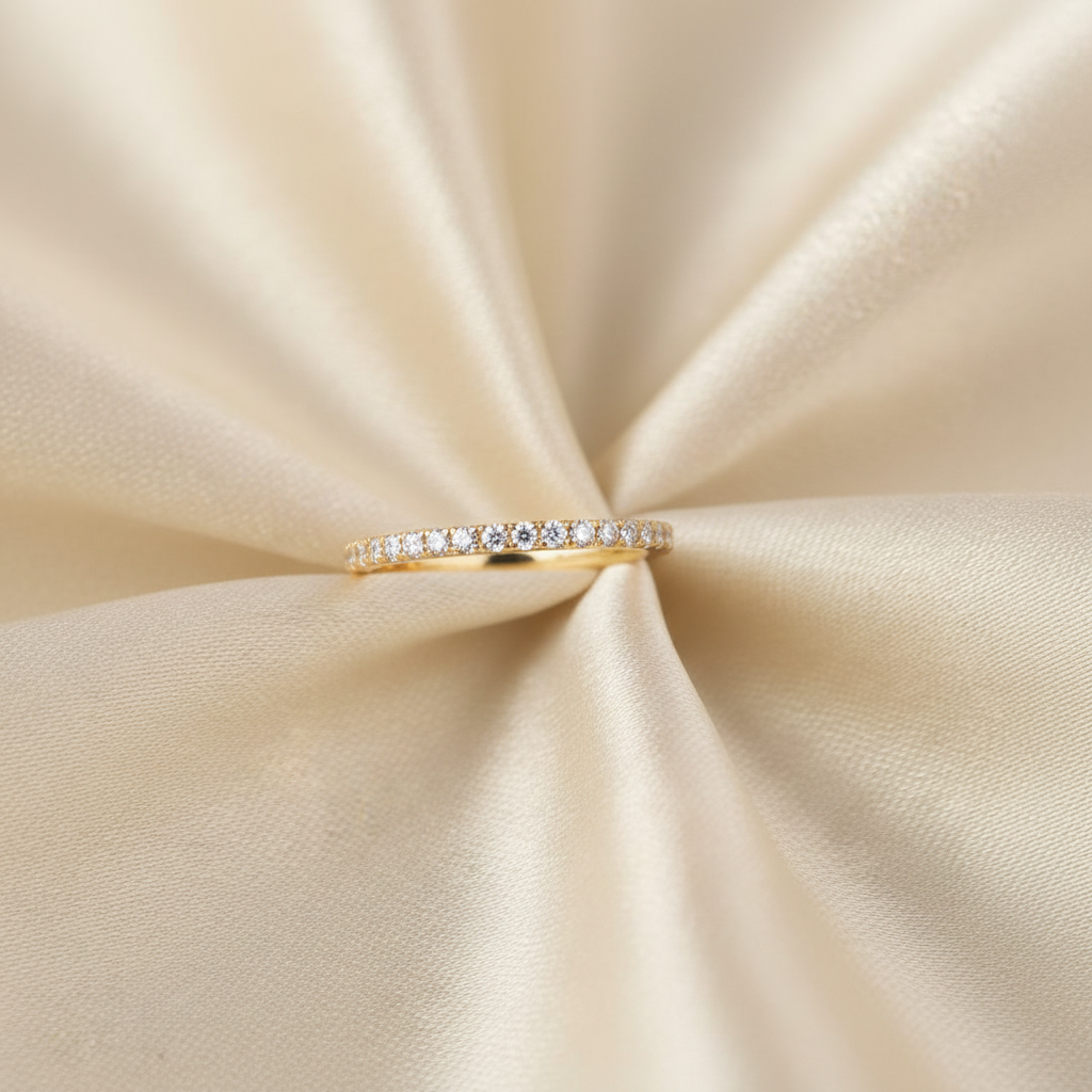 Pavé Diamond Eternity Band - Ivory Silk