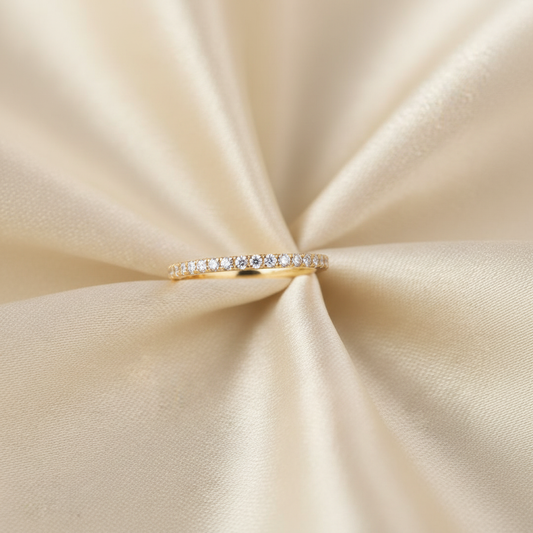 Pavé Diamond Eternity Band - Ivory Silk